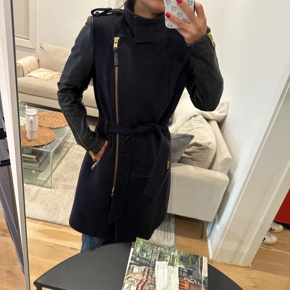 Mackage Dale belted Navy wool trench - Picture 10 of 10